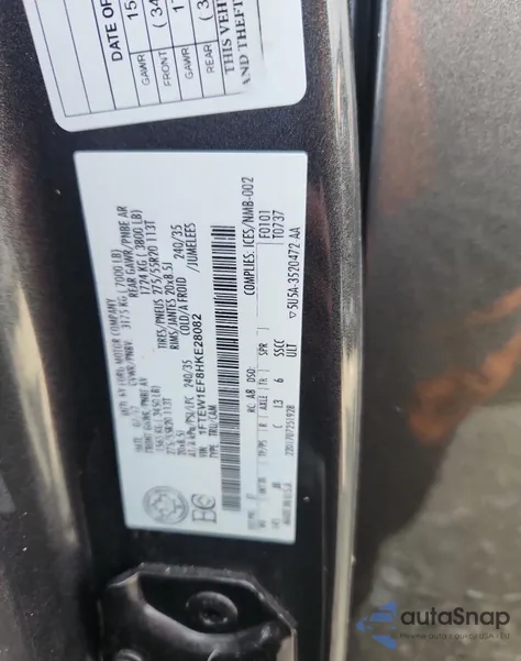 2017 Ford F150 Supercrew z USA, uszkodzony, nr VIN 1FTEW1EF8HKE28082